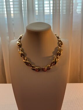 Erwin Pearl Vintage Gold Tone Plated Choker Necklace